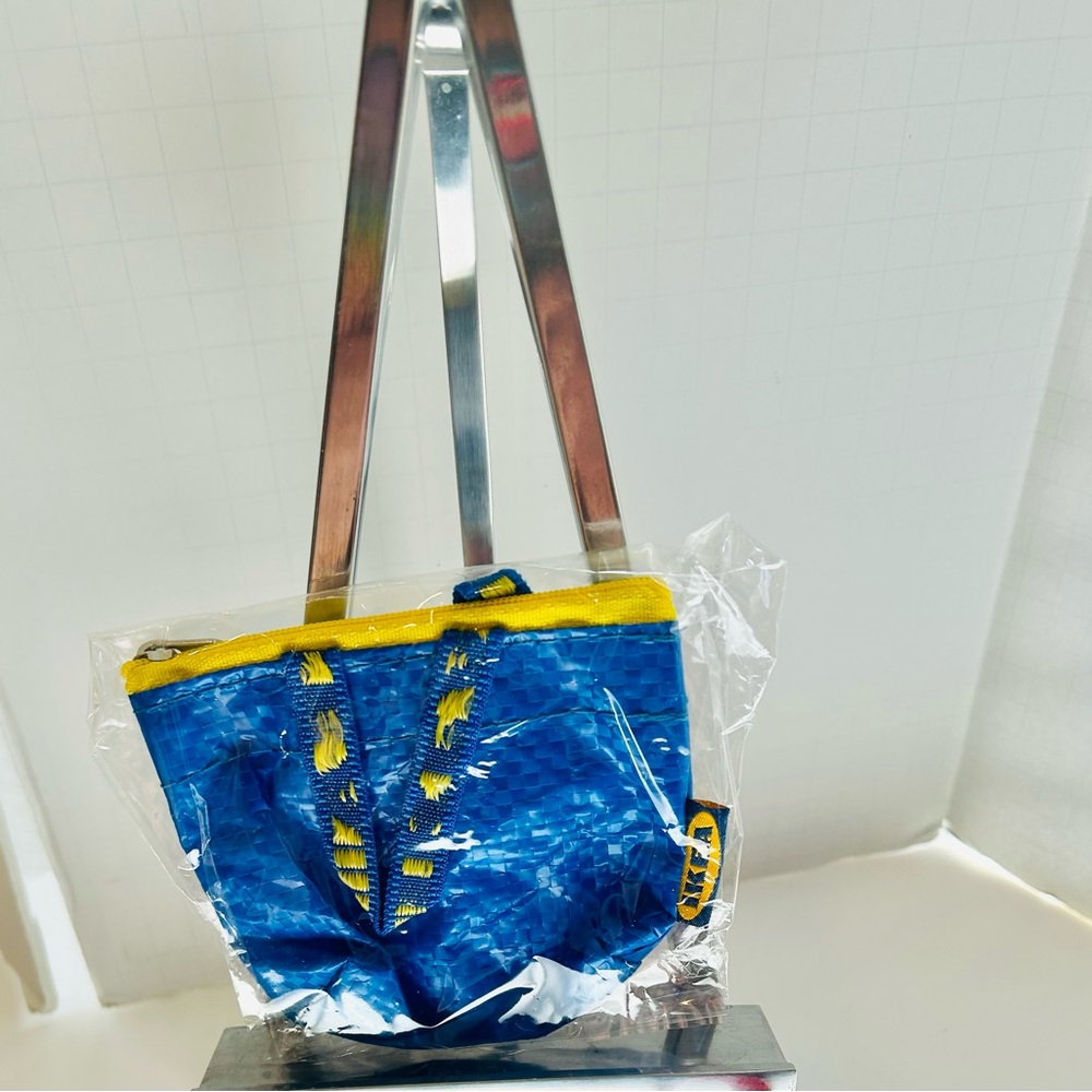 Mini Ikea Shopping Bag Keychain or Purse Charm - Discontinued item